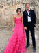 Sweet Heart A-lin Hot Pink Straps Long Evening Prom Dresses, Custom Prom Dress, BGS0220