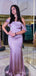 Mermaid Off Shoulder Satin Long Evening Prom Dresses, Custom Prom Dresses, BGS0238