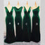 Dark Green Velvet Mermaid Long Bridesmaid Dresses, BN1101
