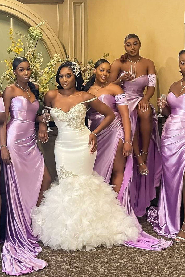 long sleeve lilac bridesmaid dresses Azazie Norah