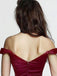 A-Line Off-Shoulder Satin Long Evening Prom Dresses, Cheap Sweet dresses, MR7017