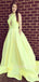 A-Line Backless Satin Long Evening Prom Dresses, MR7043