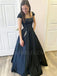 A-Line Satin Long Prom Dresses, Formal Graduation Party Evening Dresses, MR7044