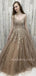 Off Shoulder Lace Embroidery V-neck Tulle A-line Long Evening Prom Dresses, MR7086