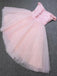 Off Shoulder Short Custom Pink Homecoming Dresses, Cheap Sweet Dresses, MR7100