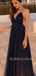 Sexy Backless Deep V neck Long Evening Prom Dresses, MR7123