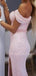 Pink Sequin Deep V Neck Side Slit Long Evening Prom Dresses, Cheap Custom Prom Dresses, MR7234