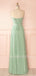 Green Simple Backless Chiffon Cheap Long Evening Prom Dresses, MR7291
