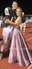 A-Line Spaghetti Straps Backless Sparkle Long Evening Prom Dresses, Cheap Custom Dresses,MR7294