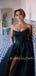 A-Line Black Satin Backless Long Evening Prom Dresses, Cheap Custom Backless Prom Dresses, MR7321