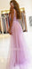 See Throuth Deep V Neck Appliques Beades Lace Long Evening Prom Dresses, Cheap Custom Prom Dresses, MR7449