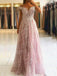 A-line Off Shoulder Appliques Lace Long Evening Prom Dresses, Cheap Custom Prom Dresses, MR7453