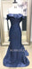 Mermaid Navy Blue Satin Spaghetti Straps Long Backless Evening Prom Dresses, Cheap Custom Prom Dresses, MR7570