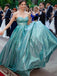 Ball Gown Sparkly A-Line Backless Long Evening Prom Dresses, Cheap Custom Prom Dress, MR7611