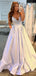A-Line Spaghetti Straps Grey Sparkly Long Evening Prom Dresses, Cheap Custom Dresses,MR7909