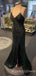 Mermaid Blue Sequin V-neck Long Evening Prom Dresses, Cheap Custom Prom Dresses, MR7976