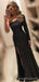 Long Sleeves One Shoulder Silver Sequin Mermaid Long Evening Prom Dresses, Cheap Custom Prom Dresses, MR8118