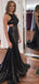 Mermaid Black Long Evening Prom Dresses, Backless Custom Prom Dress, MR8221