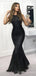 Black Sequin Backless Long Evening Prom Dresses, Mermaid Sparkly Custom Prom Dress, MR8222