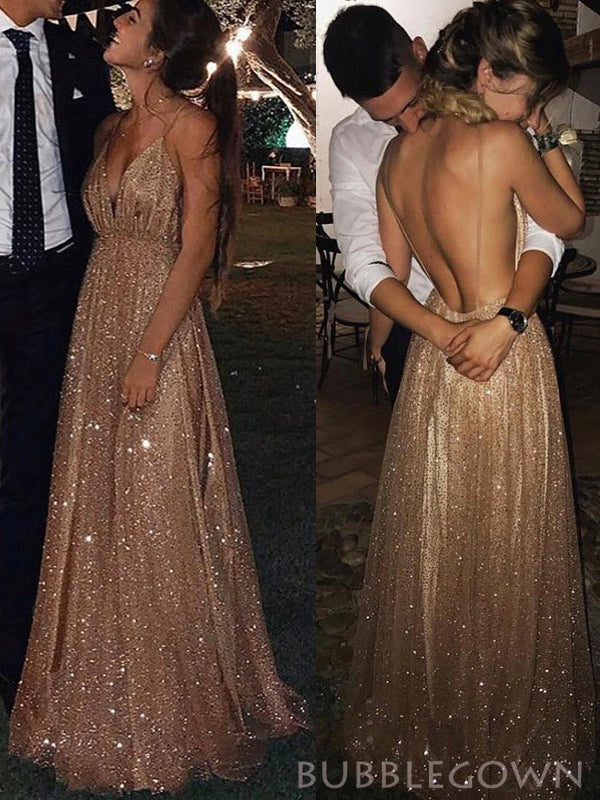 gold sequin backless prom dress Amarra 89179