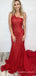 One Shoulder Lace Long Evening Prom Dresses, Mermaid Custom Prom Dress, MR8251