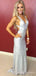 Sexy Backless Silver Sequin Long Evening Prom Dresses, Mermaid V Neck Custom Prom Dresses, MR8262