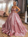 Ball Gown Pink Sparkly Sweetheart Long Evening Prom Dresses, A-line Custom Prom Dresses, MR8285