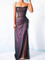 Black Tulle Pruple Spaghetti Straps Long Evening Prom Dresses, Custom Mermaid Prom Dresses, MR8298