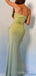 Sheath Spaghetti Straps Side Slit Long Evening Prom Dresses, Custom Mermaid Prom Dresses, MR8300