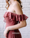 Elegant Rosewood Sweetheart Chiffon Long Bridesmaid Dresses  BMD029