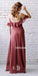 Elegant Rosewood Sweetheart Chiffon Long Bridesmaid Dresses  BMD029