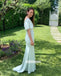 Elegant V-neck Mermaid Chiffon Long Bridesmaid Dresses  BMD038