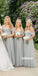 Elegant Off shoulder Tulle Long Bridesmaid Dresses  BMD047