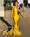 One Shoulder Long Sleeve Mermaid Long Bridesmaid Prom Dresses GDW101