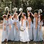 Mismatched Charming Chiffon Cheap Long Wedding Bridesmaid Dresses, BGP286