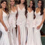 Side Split Mermaid V Neck Cheap Long Wedding Bridesmaid Dresses, BGP281
