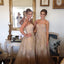 Sweetheart Tulle Applique Formal A Line Cheap Long Wedding Bridesmaid Dresses, BGP224