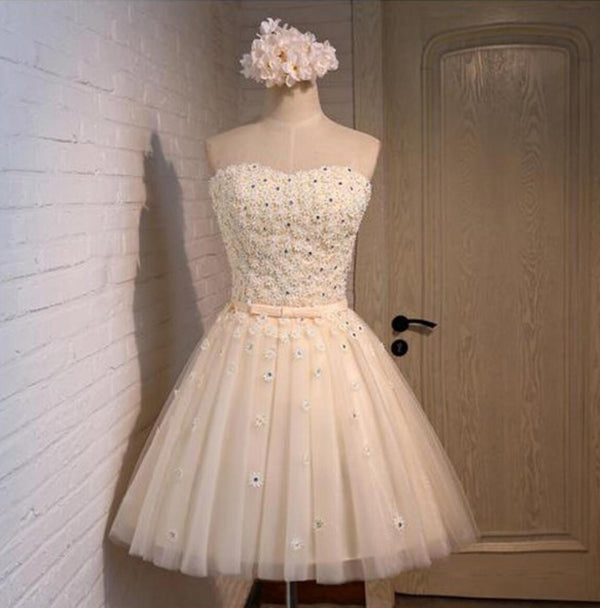 Lovely Junior Lace Beaded Cheap School Homecoming Dresses, BG51408 BubbleGowns Lovely Junior Lace Beaded Cheap School Homecoming Dresses, BG51408 BubbleGowns