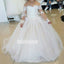Elegant White  A-line Long Sleeve Tulle Flower Girl Dresses, FDH007
