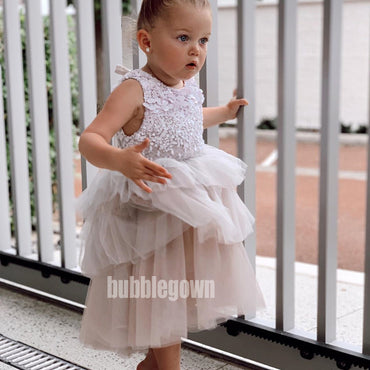 Ivory Lace Tulle A-line Little Girl Dresses,Lovely Flower Girl Dresses, FG009
