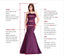 A-line Long Sleeves Applique Side Slit  Black Long Evening Prom Dresses, MR7766