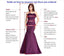 Plunging V-neck High Split Burgundy A-line Long Evening Prom Dresses, Cheap Custom prom dresses, MR7406