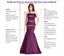 Burgundy Satin A-line Simple Backless Long Evening Prom Dresses, Cheap Custom prom dresses, MR7579