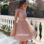 Pretty Sequin Rose Long Sleeve  Short Homecoming Dresses HDY008