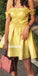 Yellow Off the Shoulder Short Homecoming Dresses DSA128