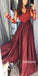 Sexy Lace Long Sleeve Split Side Long Prom Dresses FP1173