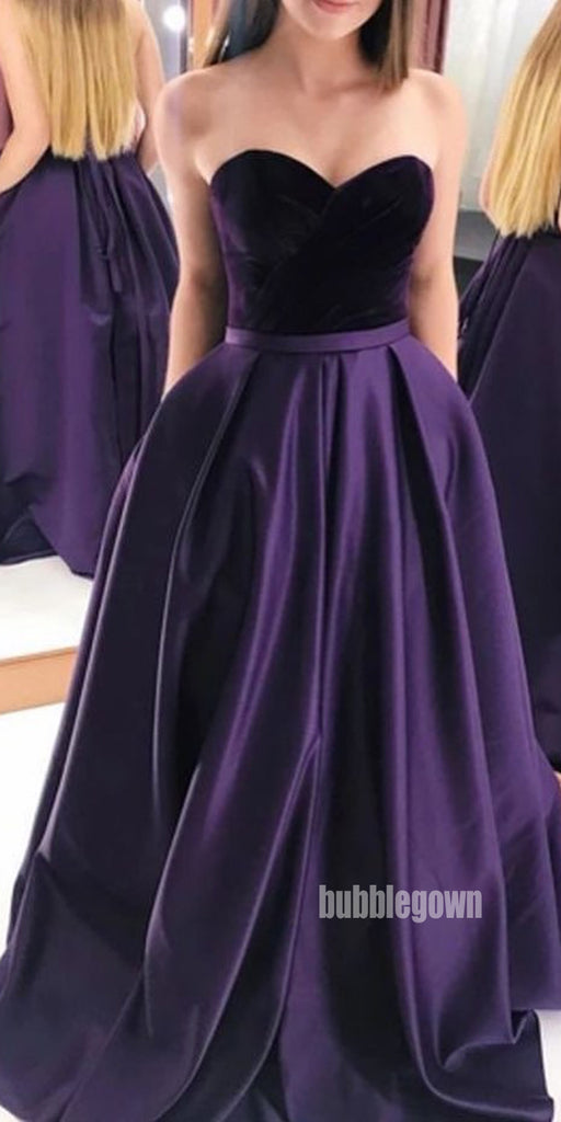 Sexy Dark Purple Sweetheart Party Prom Dresses FP1181