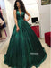 Sexy Dazzling Green V-neck Long Prom Dress  FP1201