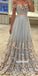 Elegant Off Shoulder Applique Tulle Prom Dresses FP1213