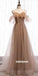 Elegant Spaghetti Strap Tulle Long Prom Dresses FP1214